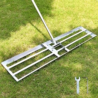 SurmountWay Lawn Leveling Rake, 45X10inch Lawn Leveler with 7FT Adjustable Handle, Heavy Duty&Durable Yard Leveling Rake with Stainless Steel Pole, Lawn Leveling Tool for Garden Backyard Golf/Lawn