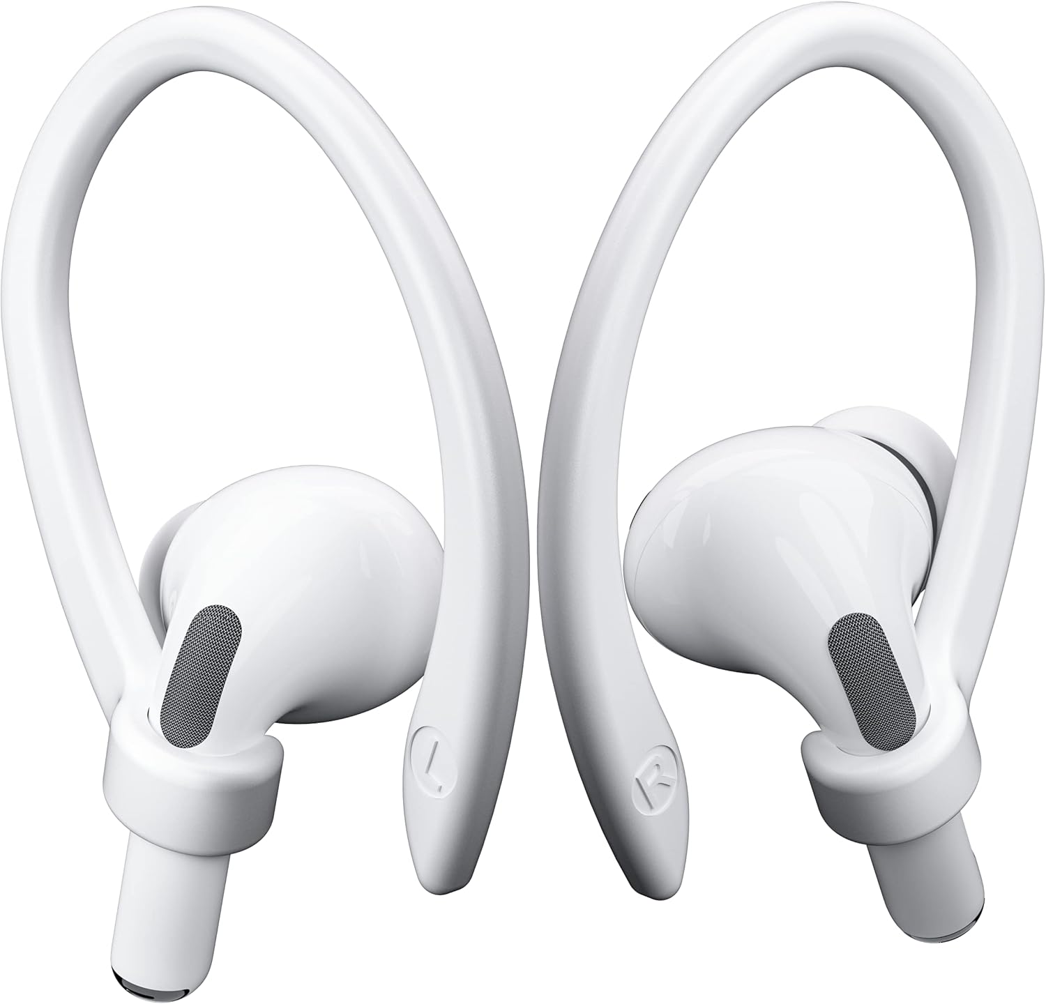 2 Pairs AirPods Ear Hooks for AirPods Pro 2, AirPods Pro, AirPods 4, 3, 2 & 1, Upgraded Anti Slip Sports Clip Hooks for AirPods 1, 2, 3, 4,Pro and Pro 2 – White-0