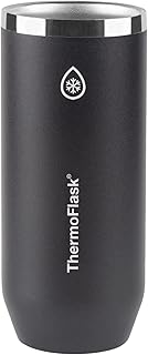 Thermoflask 2-in-1 Vacuum Insulated Can Cooler Cup, 12 oz, Premium Quality, Fits Slim Size Cans, Sweatproof, Non-Slip Base, Jet Black