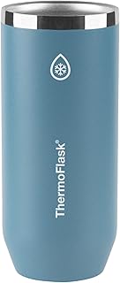 ThermoFlask 2-in-1 Vacuum Insulated Can Cooler Cup, 12 oz, Premium Quality, Fits Slim Size Cans, Sweatproof, Non-Slip Base, Dusty Blue