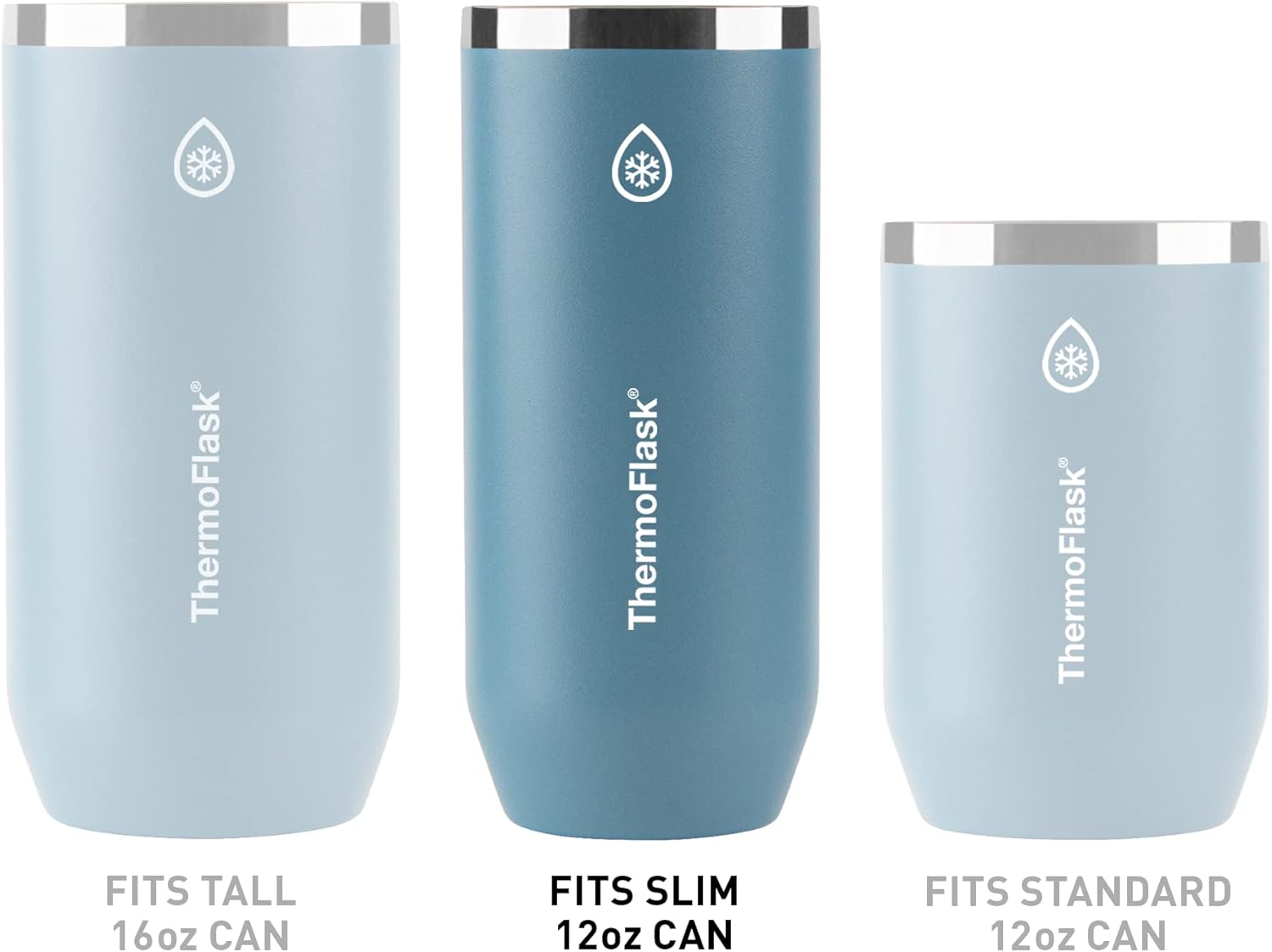 ThermoFlask 2-in-1 Vacuum Insulated Can Cooler Cup, 12 oz, Premium Quality, Fits Slim Size Cans, Sweatproof, Non-Slip Base, Dusty Blue-1