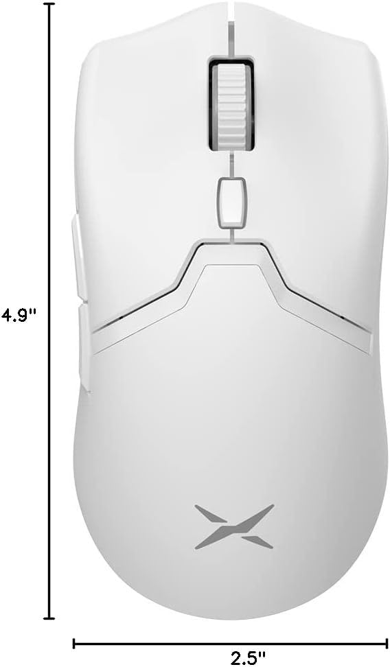 DeLUX M800PRO Wireless Gaming Mouse, Rechargeable Lightweight Computer Mouse, with PAW3395 Sensor 26000DPI, Tri-Mode, Huano Pink Switches, Matt UV Coating (White)-7