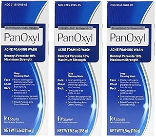 PanOxyl Stiefel 10 Percent Foaming Wash, Net Wt 5.5 oz,(Pack of 3)