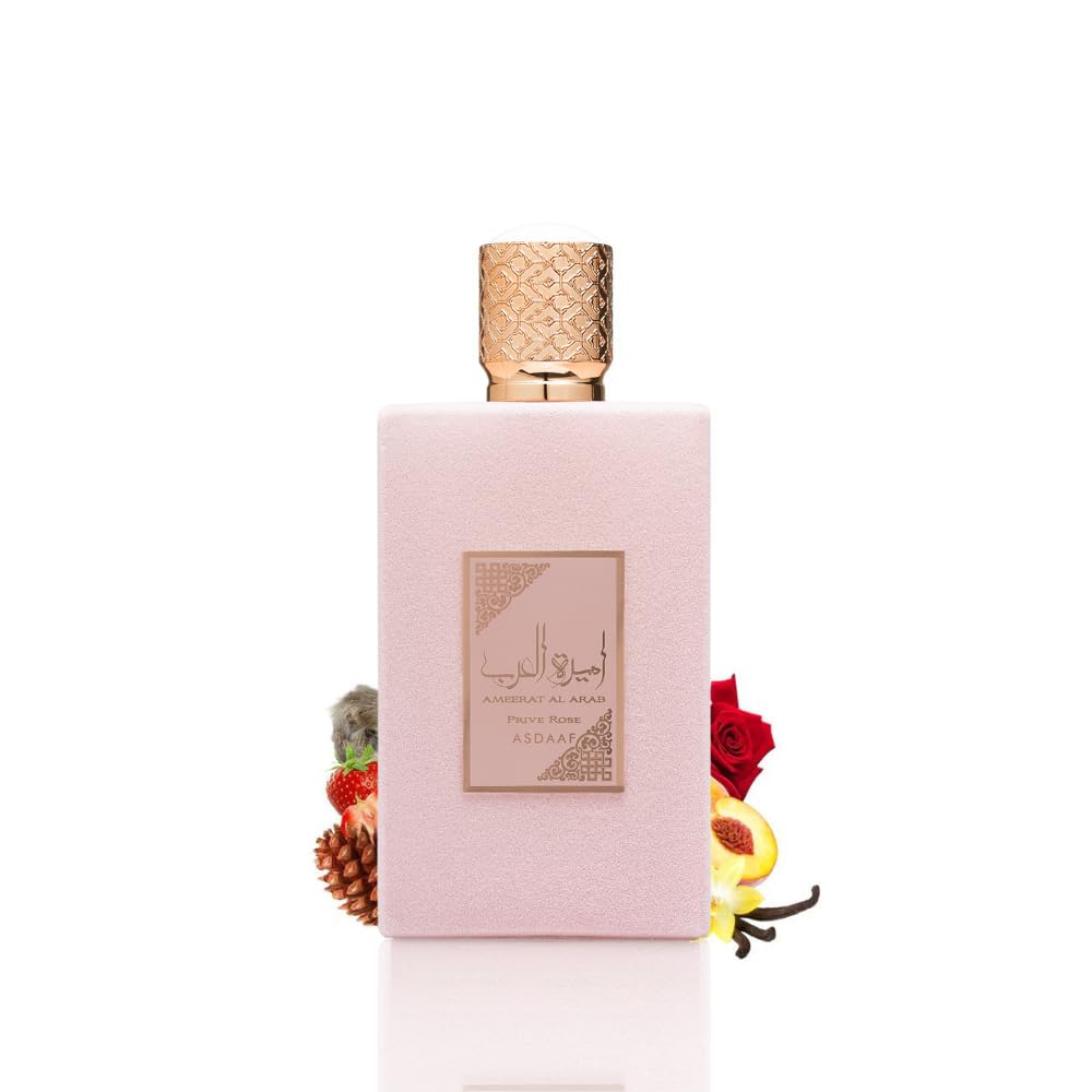 Lattafa Asdaaf Ameerat Al Arab Prive Rose Eau de Parfum Spray for Women, 3.4 Ounce-1