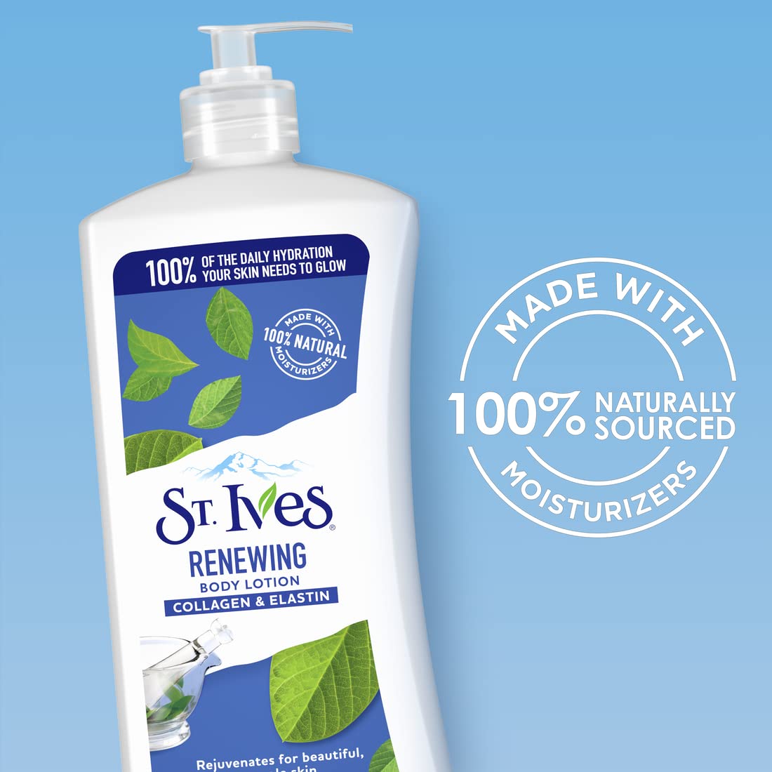 St. Ives Renewing Hand & Body Lotion for Women with Pump, Daily Moisturizer Collagen Elastin for Dry Skin, Made with 100% Natural Moisturizers, 21 fl oz, 4 Pack-5