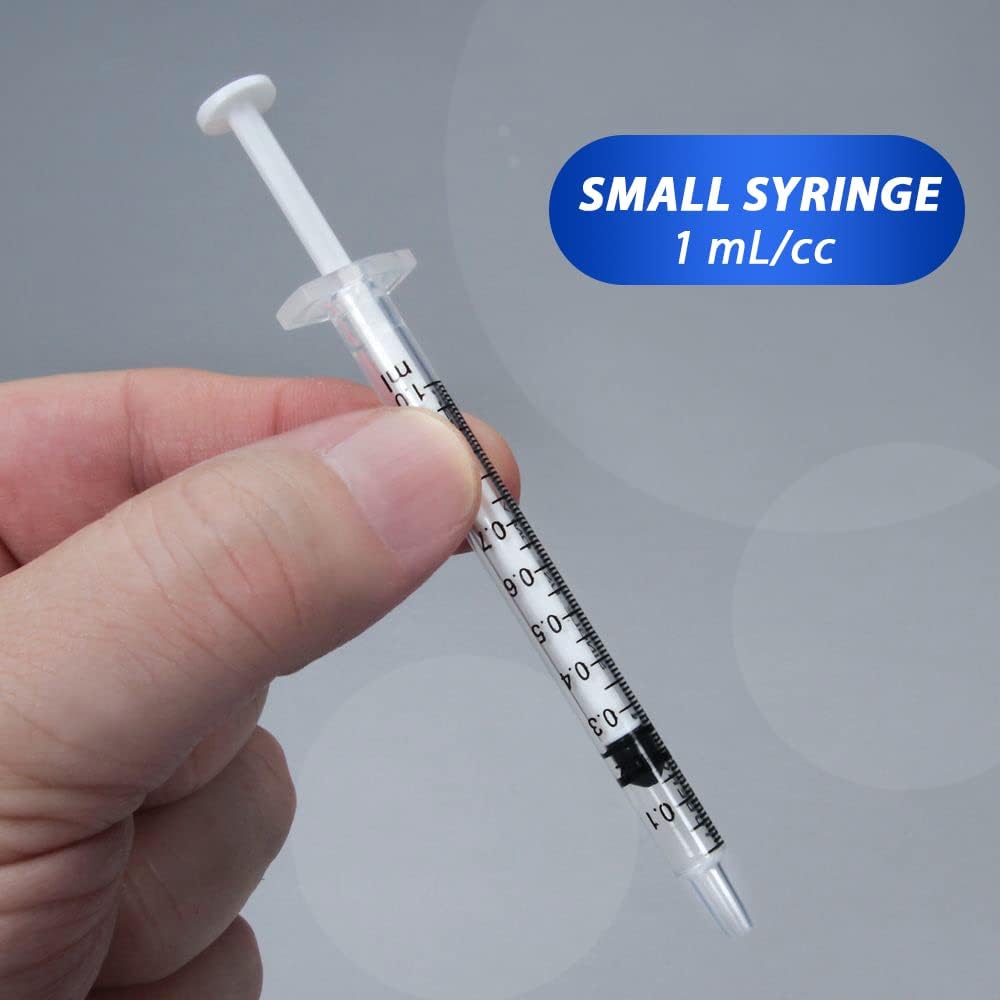 20 Pack 1ml Syringe with Cap for Liquid, 1cc Plastic Small Syringes with Cover, Non-Sterile, No Needle-2