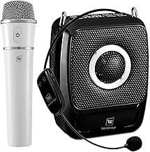 Voice Amplifier with Dual Professional Microphones Wireless-25W Portable Microphone and Speaker Pa System, Bluetooth Speaker with Microphone Megaphone for Teachers Outdoor Indoor ect