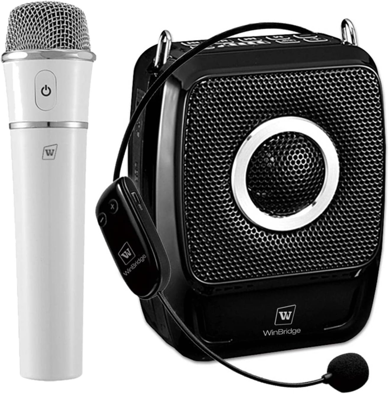 Voice Amplifier with Dual Professional Microphones Wireless-25W Portable Microphone and Speaker Pa System, Bluetooth Speaker with Microphone Megaphone for Teachers Outdoor Indoor ect-0