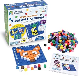 Learning Resources STEM Explorers Pixel Art Challenge, 402 Pieces, Ages 5+, STEM Toys For Kids, Coding Basics For Kids, STEM Activities For Classroom, Medium