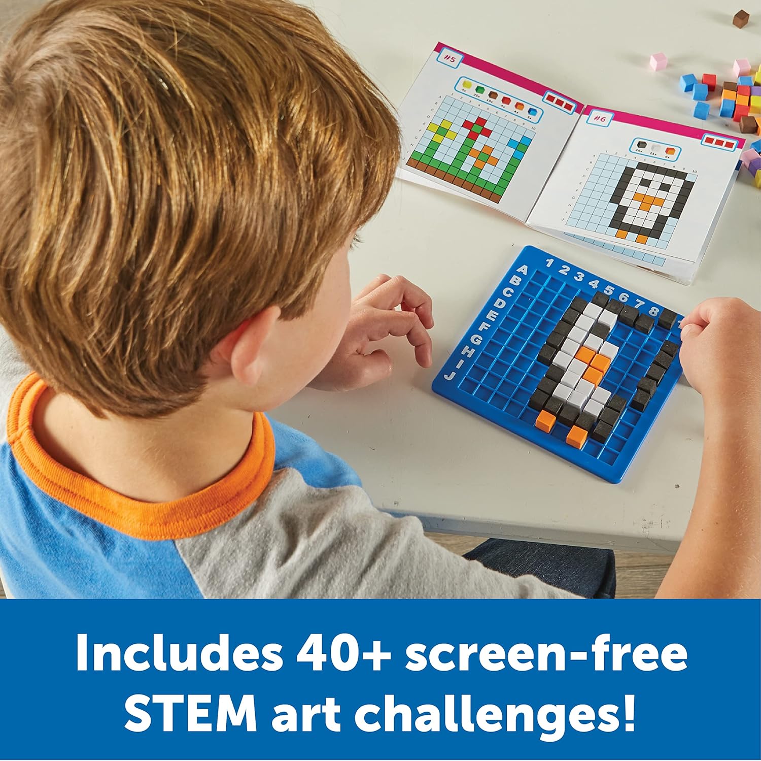 Learning Resources STEM Explorers Pixel Art Challenge, 402 Pieces, Ages 5+, STEM Toys For Kids, Coding Basics For Kids, STEM Activities For Classroom, Medium-3