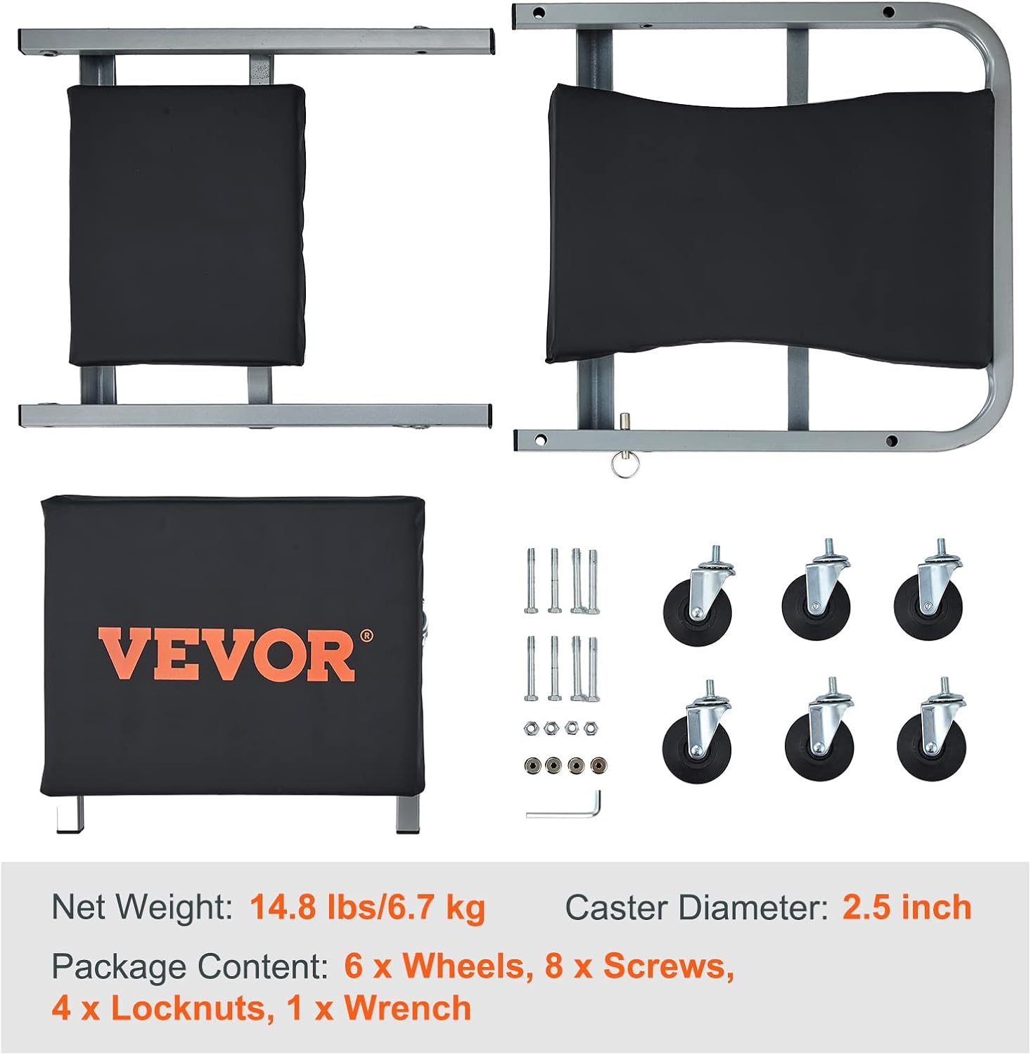 VEVOR Mechanic Creeper, Garage Gift, 36" Z Creeper Seat, 2 in 1 Mechanic Gifts, 300 lbs Capacity, Low Profile Creeper with 6 pcs Wheels in Garage/Shop for Fathers Day Tool Gift-6