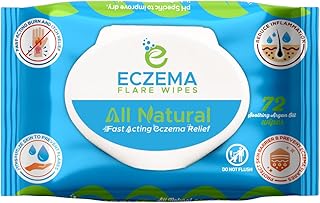 Eczema Flare Wipes® - All-Natural Fast Acting Eczema Relief, Anti-Itch, Reduces Inflammation & Protects Skin Barrier, Soothes & Prevents Future Flares, pH-Balancing, Convenient On-The-Go Solution 72ct