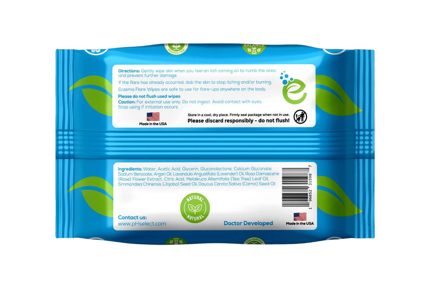 Eczema Flare Wipes® - All-Natural Fast Acting Eczema Relief, Anti-Itch, Reduces Inflammation & Protects Skin Barrier, Soothes & Prevents Future Flares, pH-Balancing, Convenient On-The-Go Solution 72ct-8