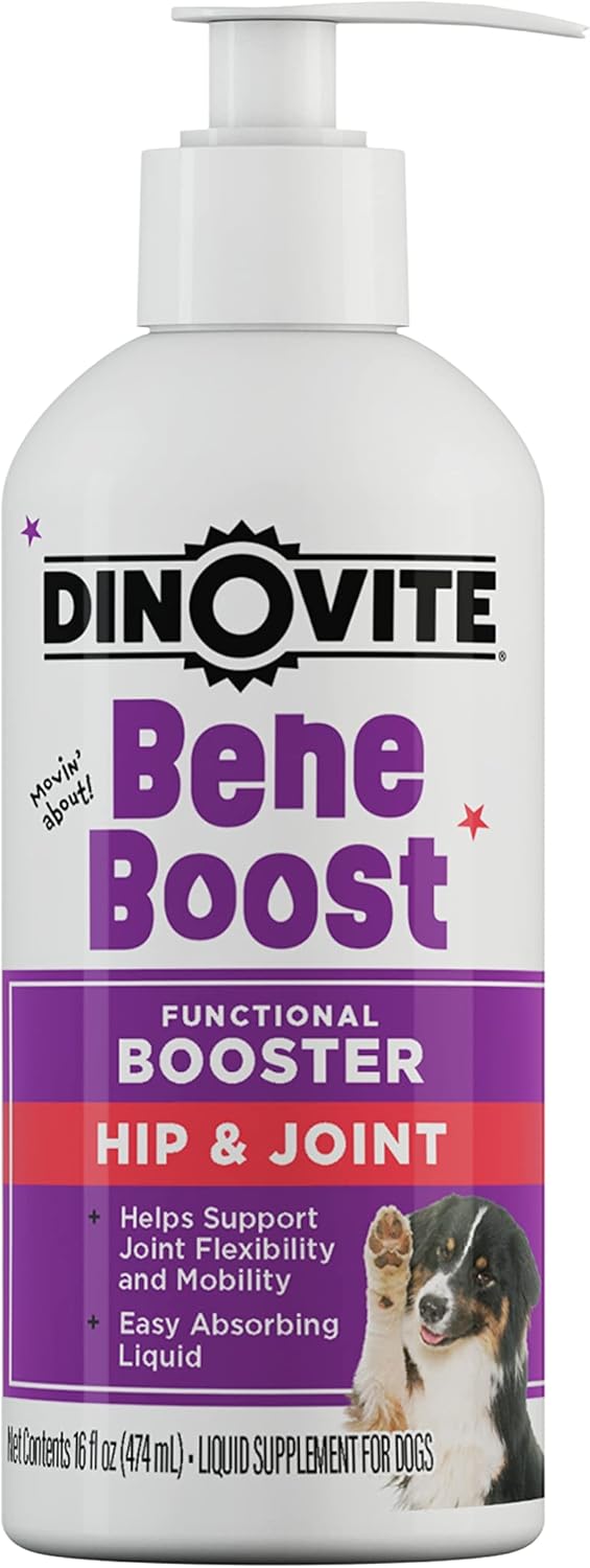 Dinovite BeneBoost Hip & Joint Liquid Food Topper for Dogs - Glucosamine Supplement - Joint Mobility Meal Topper - 16 oz-0