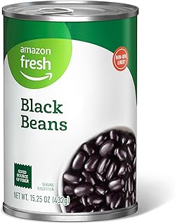 Amazon Fresh Canned Black Beans, 15.25 Oz