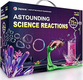 Japace Science Kits for Girls Age 4-5-6-7-8, Christmas Birthday Gifts Ideas, 75+ Cool Chemistry Experiments, Learning & Education Toys for Kids 4-8