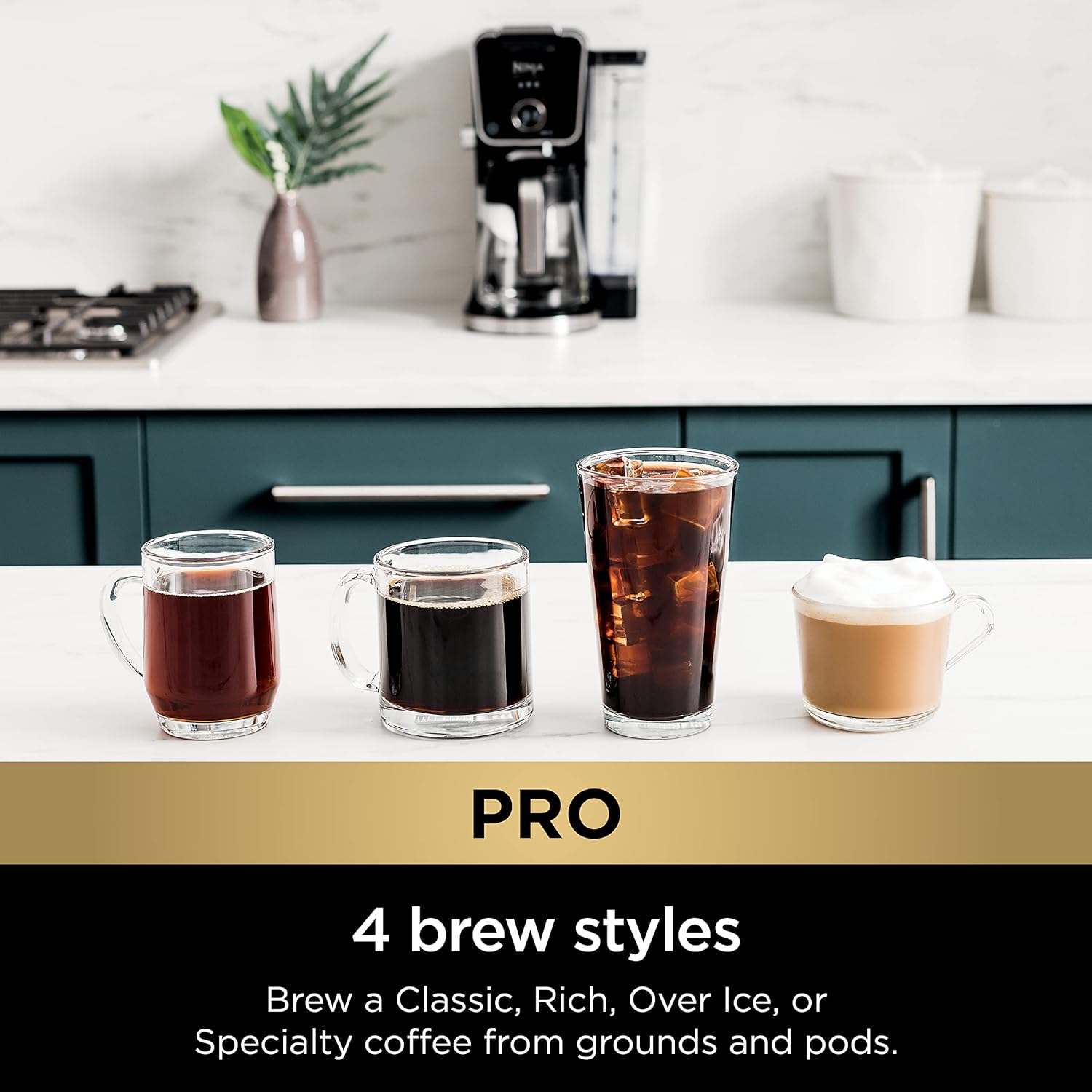 Ninja Hot and Iced Coffee Maker, Single Serve Coffee Maker and Drip Coffee Machine, DualBrew Pro Specialty 12-Cup with K-Cup Combo, Includes Permanent Filter, CFP307-1