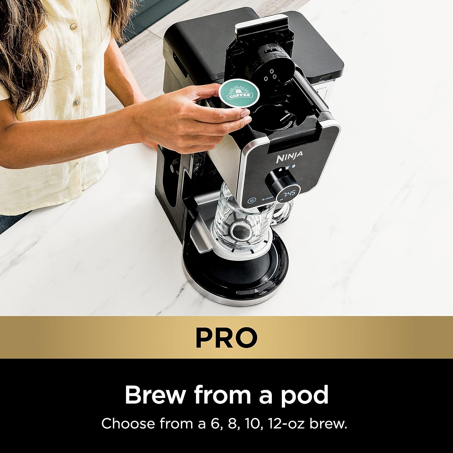 Ninja Hot and Iced Coffee Maker, Single Serve Coffee Maker and Drip Coffee Machine, DualBrew Pro Specialty 12-Cup with K-Cup Combo, Includes Permanent Filter, CFP307-2