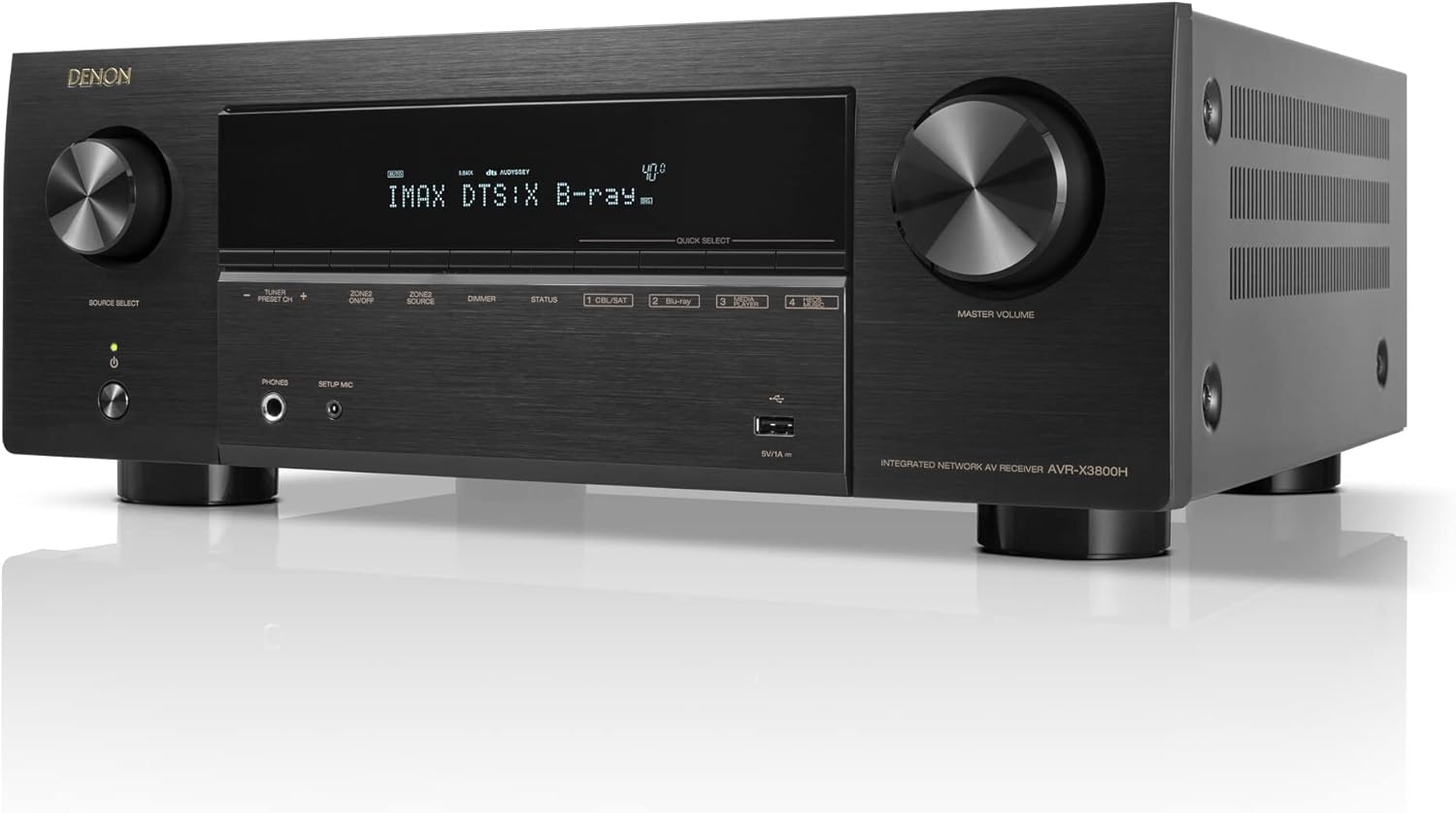 Denon AVR-X3800H 9.4-Ch Receiver - 8K UHD Home Theater AVR (105W X 9) Built-in Bluetooth, Wi-Fi & HEOS Multi-Room Streaming, Dolby Atmos, DTS:X, IMAX Enhanced & Auro 3D-0