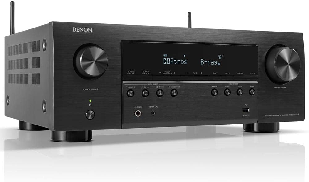 Denon AVR-S970H 8K Ultra HD 7.2 Channel (90Watt X 7) AV Receiver - Built for Gaming, Music Streaming, 3D Audio & Video, Alexa + HEOS, Black-0