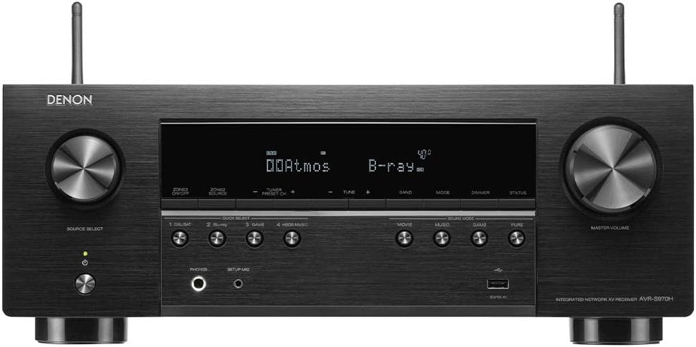 Denon AVR-S970H 8K Ultra HD 7.2 Channel (90Watt X 7) AV Receiver - Built for Gaming, Music Streaming, 3D Audio & Video, Alexa + HEOS, Black-1