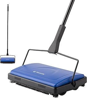 Yocada Carpet Sweeper Cleaner for Home Office Low Carpets Rugs Undercoat Carpets Pet Hair Dust Scraps Paper Small Rubbish Cleaning with a Brush Dark Blue