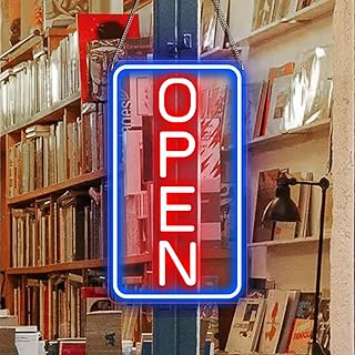 inShareplus 16"x 9" LED Neon Open Sign, Open Sign for Business, Ultra Bright Lighted Sign Open, Electric Light up Sign for Stores, Restaurants Offices Retail Shops Window Storefronts (Vertical)