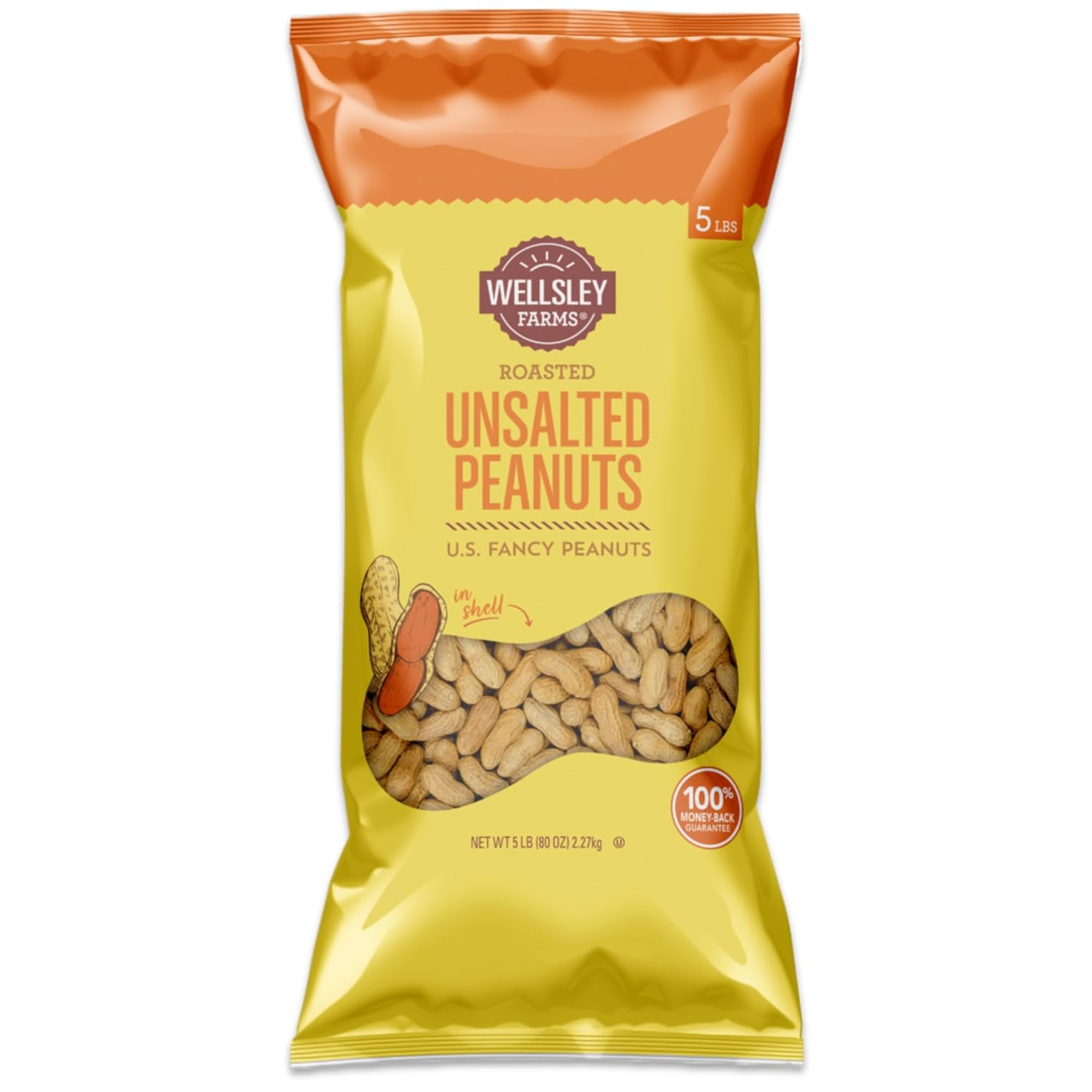 Wellsley Farms Unsalted & Roasted In-Shell Peanuts, 80.0 Ounce-0