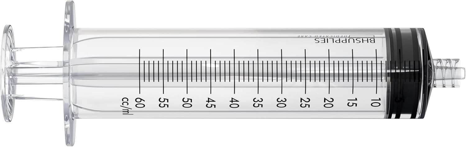 BH Supplies 60ml Luer Lock Tip Syringes (No Needle) - Sterile, Individually Wrapped - 50 Syringes-4