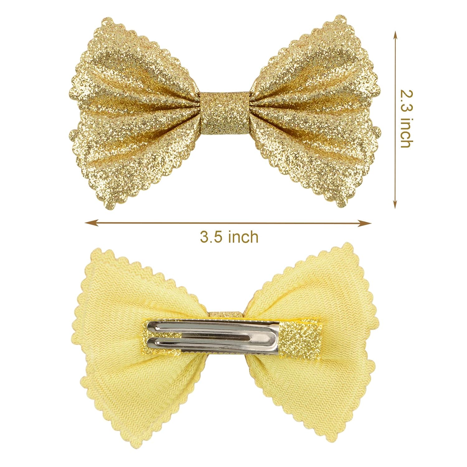 Glitter Bow Hair Clips Sparkly Bowknot Hair Barrettes 4 Pcs (gold)-1