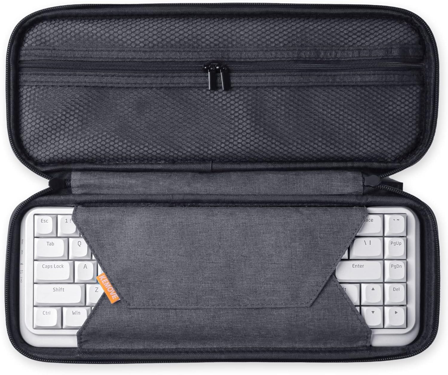 DIERYA KEMOVE X Keyboard Travel Case, Hard EVA Sleeve Carrying Cover Bag for 60% 65% Wired/Wireless Bluetooth Mechanical Gaming Keyboard, Black-0