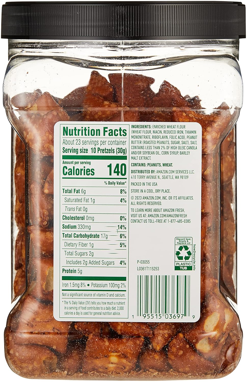 Amazon Fresh, Peanut Butter Filled Pretzels, 24 Oz-2