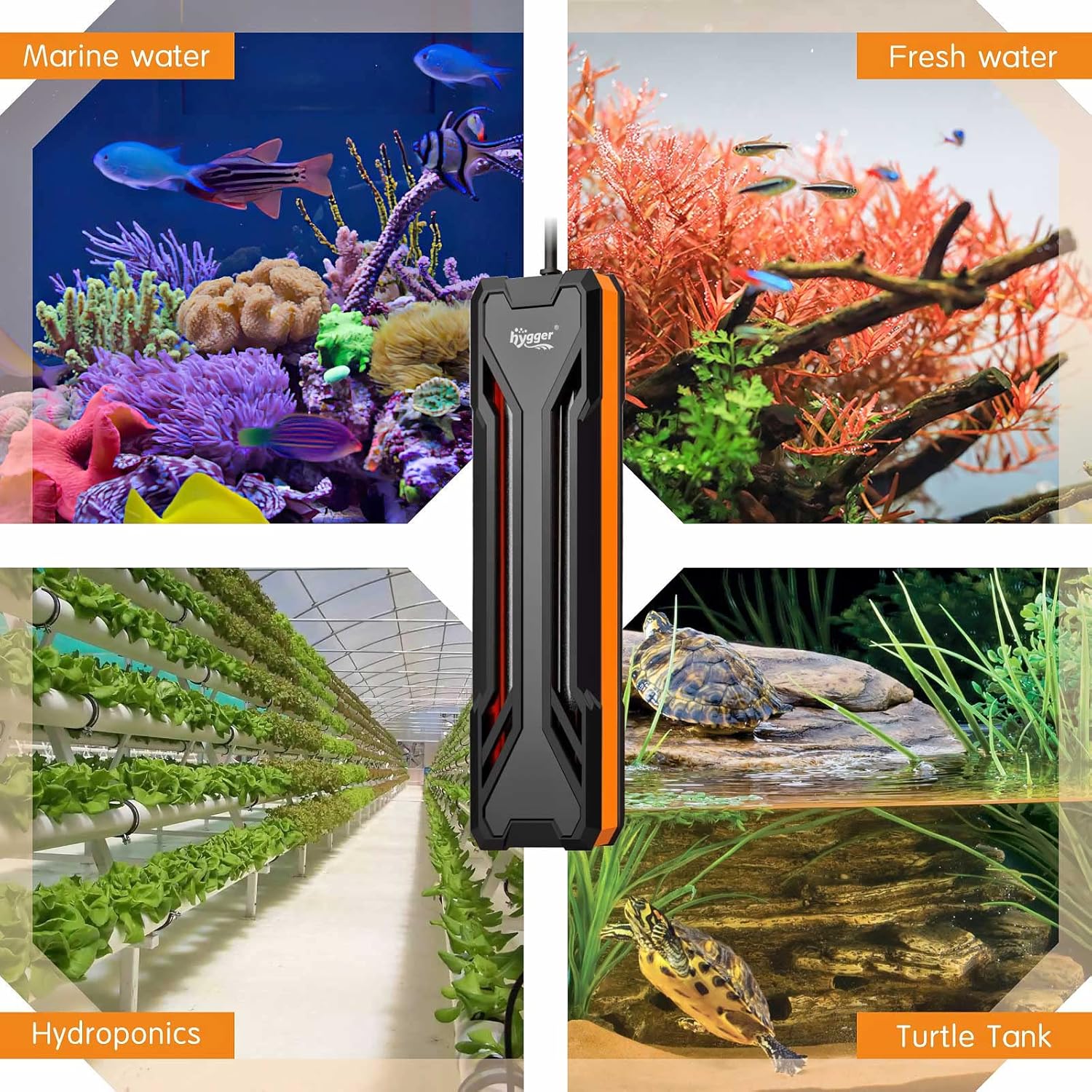 hygger Aquarium Heater 300W/500W/800W/1000W, Submersible Fish Tank Heater with Digital LED Controller and Intelligent Leaving Water Automatically Stop Heating System, for Freshwater and Saltwater-6