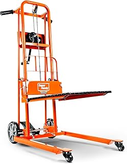 SuperHandy Material Lift Winch Stacker, Pallet Truck Dolly, Lift Table, Fork Lift, 330 Lbs 40" Max Lift w/ 8" Wheels, Swivel Casters [Patent Pending]