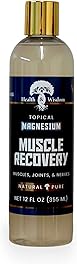 Health and Wisdom Topical Magnesium Muscle Recovery - Magnesium Spray for Feet, Magnesium Oil Spray, Magnesium Oil for Feet, Pure Magnesium Oil Spray, Magnesium Body Spray, Magnesium Mist - 12 Fl Oz