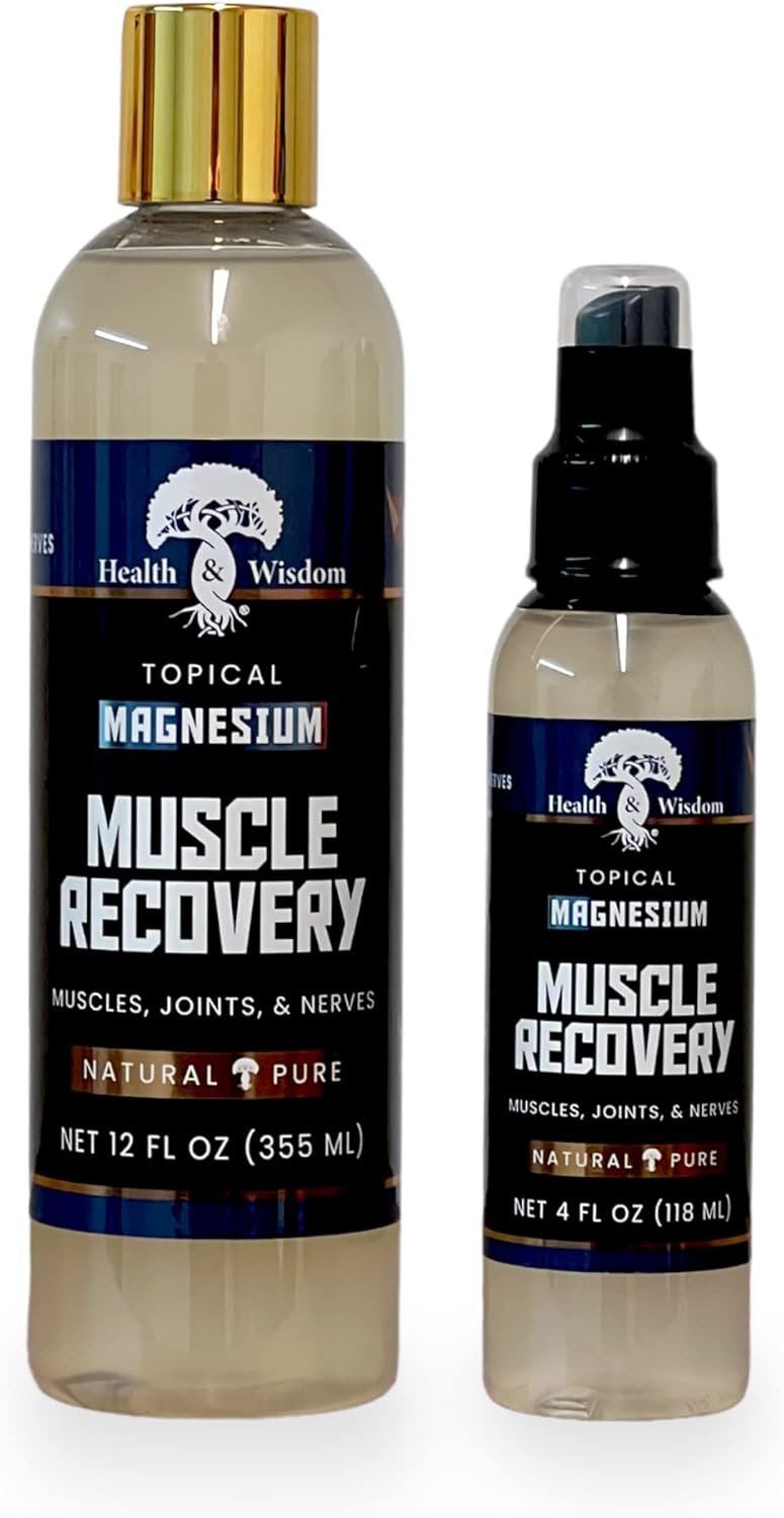 Health and Wisdom Topical Magnesium Muscle Recovery - Magnesium Spray for Feet, Magnesium Oil Spray, Magnesium Oil for Feet, Pure Magnesium Oil Spray, Magnesium Body Spray, Magnesium Mist - 12 Fl Oz-3