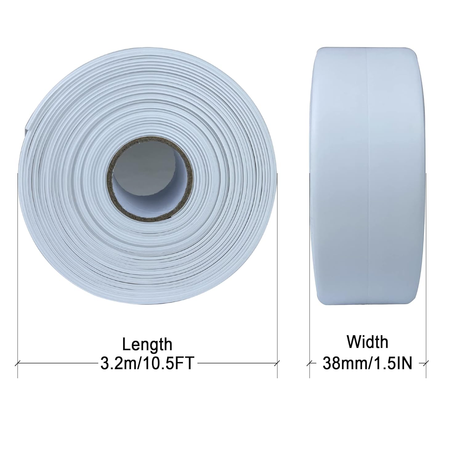 White Caulk Tape for Bath & Kitchen,Caulking Tape for Bathroom Caulking White Self Adhesive Caulk Strip,tub Surround,Toilet Bowl Stick on Gel,Kitchen Countertop (1.5in x 10.5ft)-1