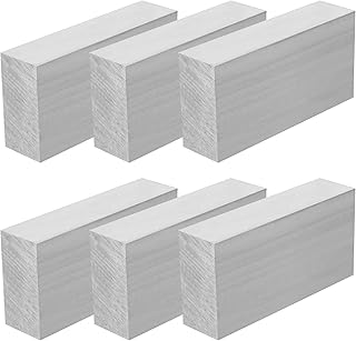 KEILEOHO 6 PCS 4 x 2 x 1 Inches Square Aluminum Flat Bars, 6061 General Purpose Plate, T6511 Solid New Mill Stock