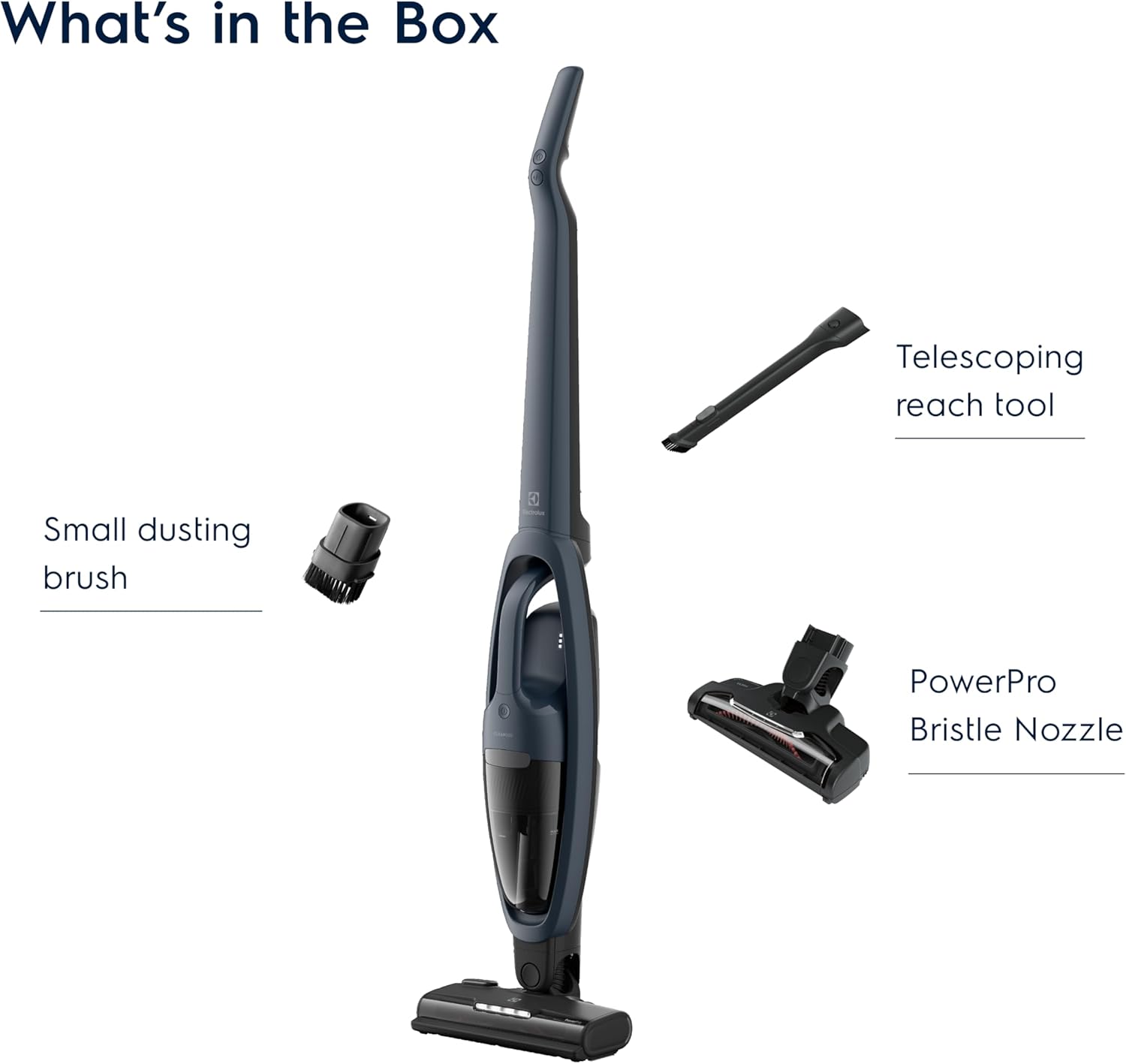 Electrolux WellQ7 Stick Cleaner Lightweight Cordless Vacuum with LED Nozzle Lights, Turbo Battery Power, Motorized Bristle Nozzle for Carpets and Hard Floors, in Denim Blue-1