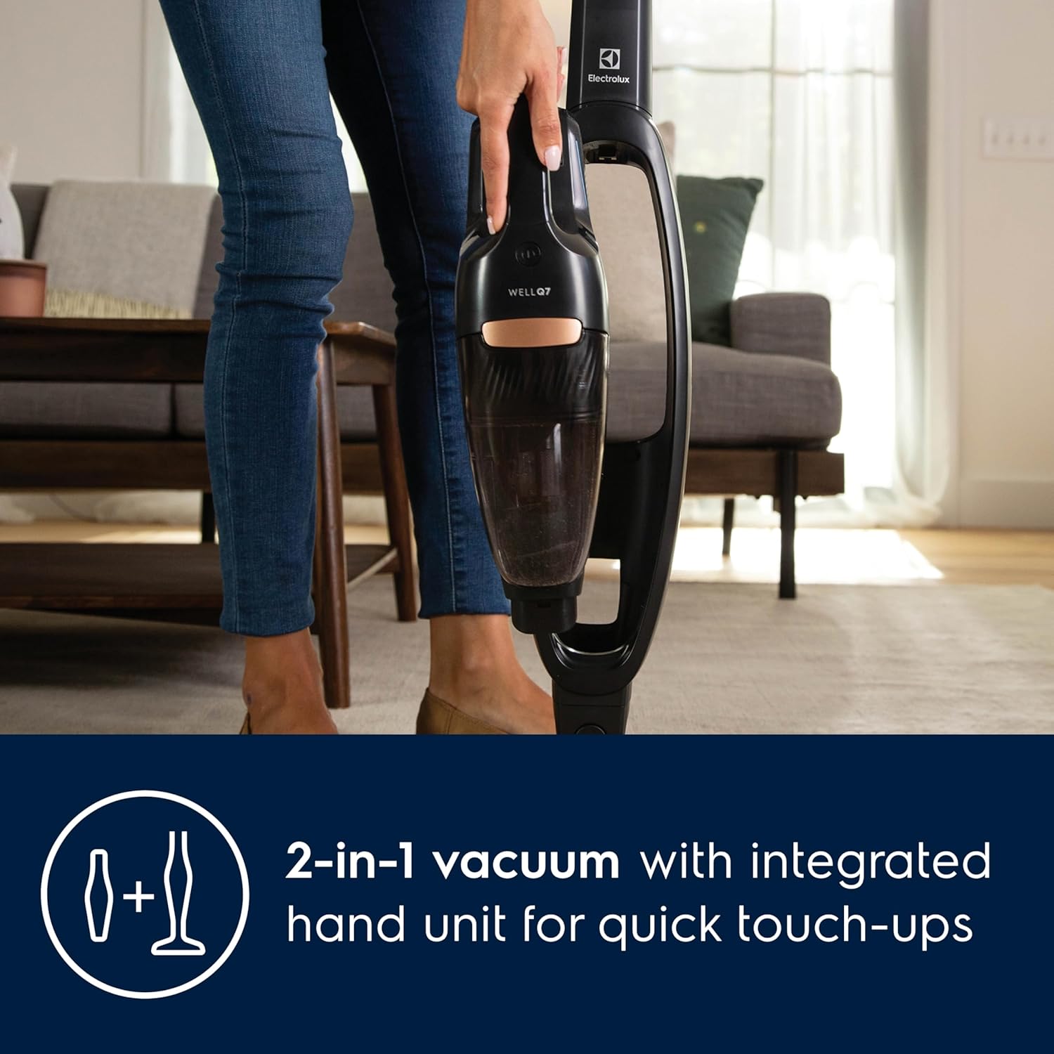 Electrolux WellQ7 Stick Cleaner Lightweight Cordless Vacuum with LED Nozzle Lights, Turbo Battery Power, Motorized Bristle Nozzle for Carpets and Hard Floors, in Granite Grey-4