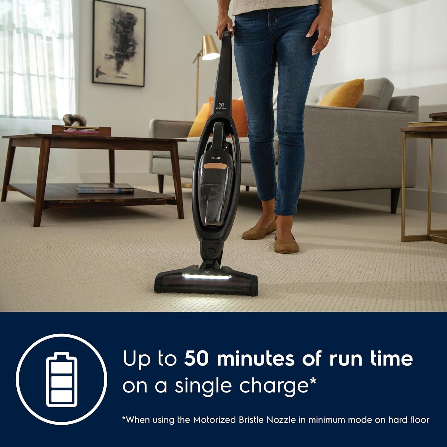 Electrolux WellQ7 Stick Cleaner Lightweight Cordless Vacuum with LED Nozzle Lights, Turbo Battery Power, Motorized Bristle Nozzle for Carpets and Hard Floors, in Granite Grey-5