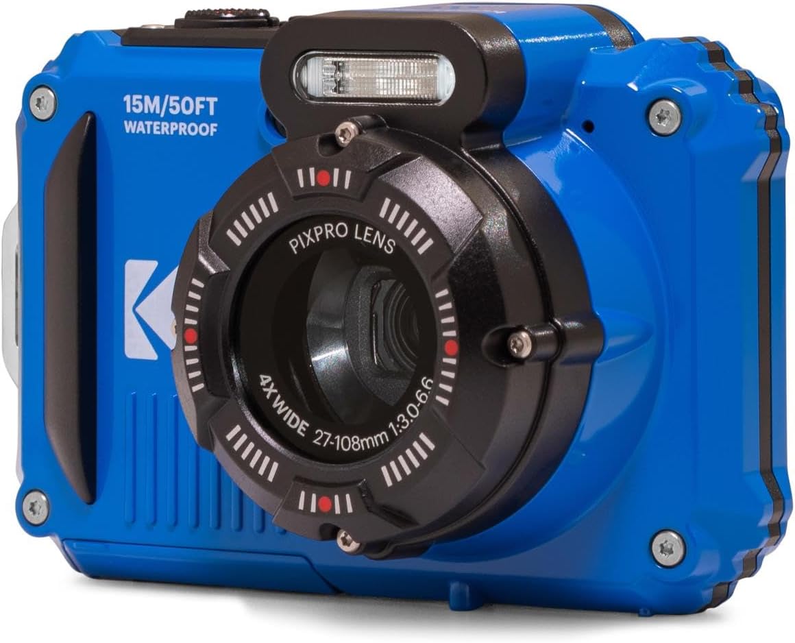 KODAK PIXPRO WPZ2 Rugged Waterproof Shockproof Dustproof WiFi Digital Camera 16MP 4X Optical Zoom 1080P Full HD Video Vlogging Camera 2.7" LCD (Blue)-3