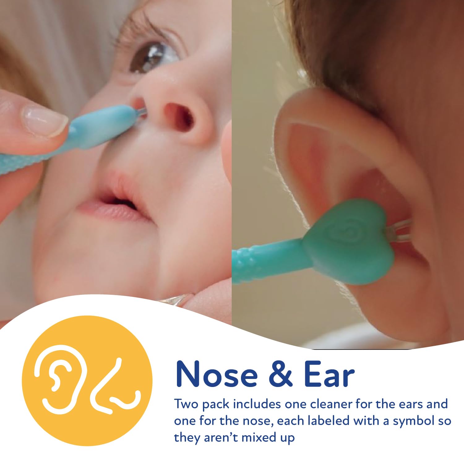 Dr. Talbot’s Baby Safe Nose and Ear Cleaner Set with Hygienic Travel Case, Gentle Dual-Ended Easy Mucus and Wax Remover Tool, 2 Pack, Neutral Colors-1