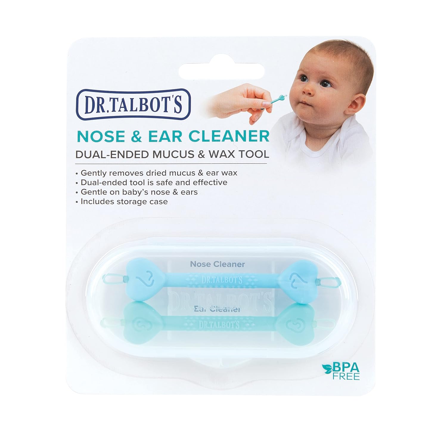 Dr. Talbot’s Baby Safe Nose and Ear Cleaner Set with Hygienic Travel Case, Gentle Dual-Ended Easy Mucus and Wax Remover Tool, 2 Pack, Neutral Colors-8