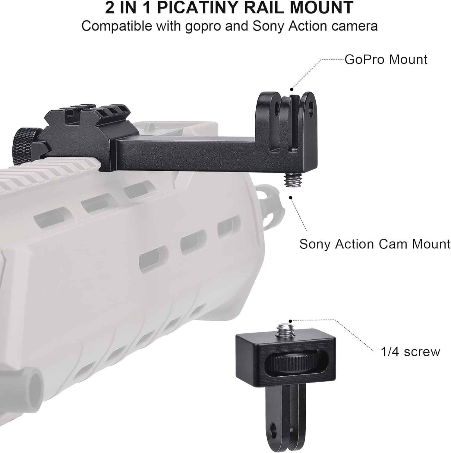 fantaseal High Precision Aluminum Alloy Cell Phone Smartphone Gun Clamp Mount Picatinny Rail Holder Airsoft Hunting FPV Video Recording Kit for iPhone YouTube Tiktok Vlogging-1