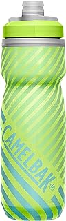 CamelBak Podium Chill Insulated Bike Water Bottle - Easy Squeeze Bottle - Fits Most Bike Cages - 21oz, Lime/Blue Stripe