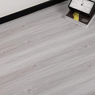 NUFLR Peel and Stick Floor Tile Waterproof, Wood Peel and Stick Flooring Easy to use, Vinyl Flooring Suit for Kitchen, Bathroom,(6lnX35In, 20PCS)