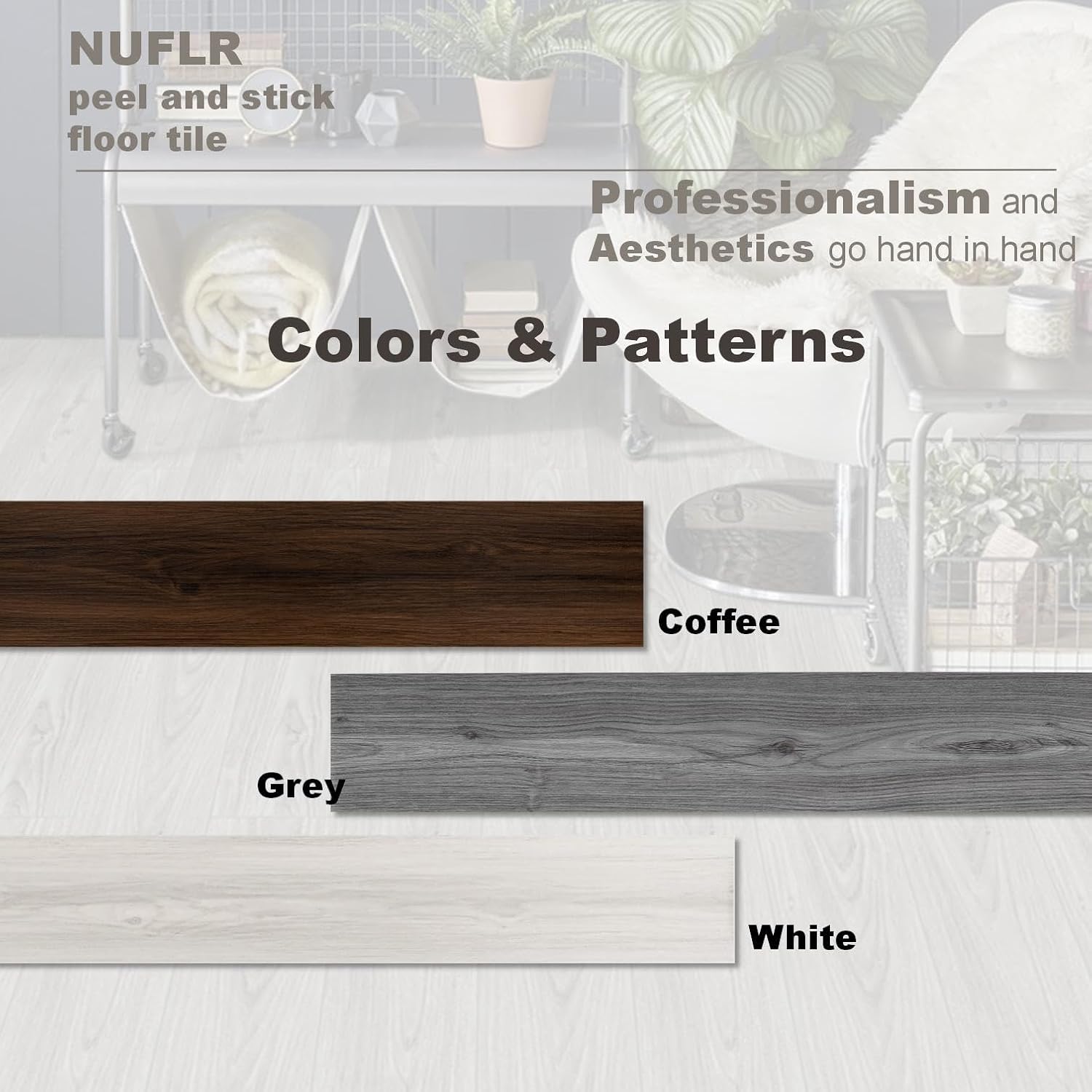 NUFLR Peel and Stick Floor Tile Waterproof, Wood Peel and Stick Flooring Easy to use, Vinyl Flooring Suit for Kitchen, Bathroom,(6lnX35In, 20PCS)-2