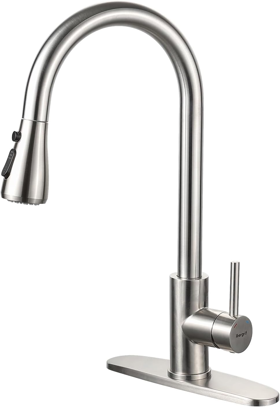 Kitchen Faucets, Brushed Nickel Kitchen Faucet with Pull Down Sprayer, High Arc Single Handle Kitchen Sink Faucet, Stainless Steel Faucet for Kitchen Sink, Farmhouse, Camper, Laundry, Rv, Bar-0