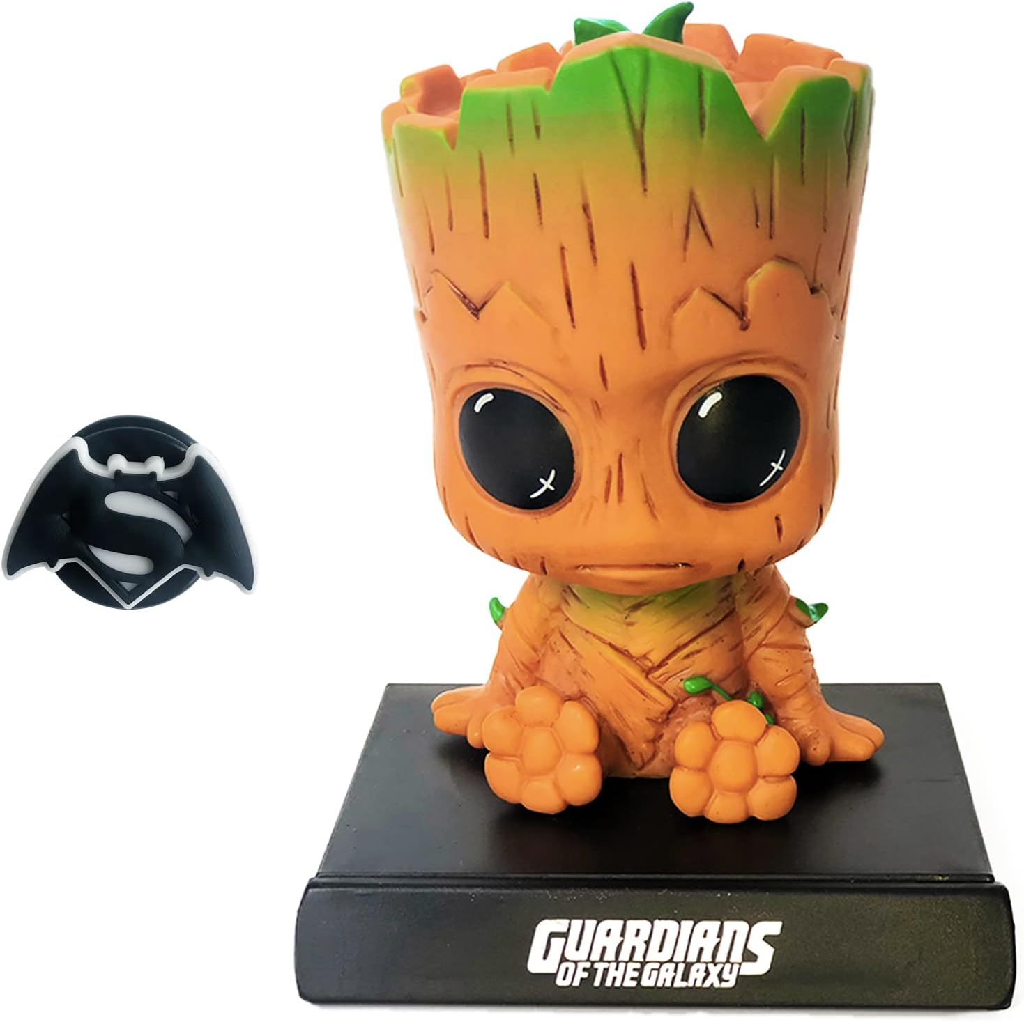 Groot Anime Car Dashboard Decorations Accessories Interior for Men Women Boys Girls, Bobbleheads Figures Bobblehead Dash Board Decor Auto Doll, Home Desk Car Ornaments with Cell Phone Holder-0